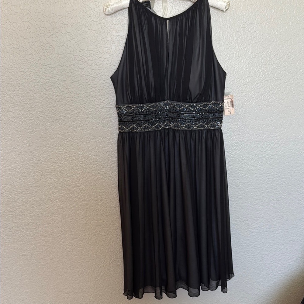 NWT Dressbarn Black beaded Midi Dress